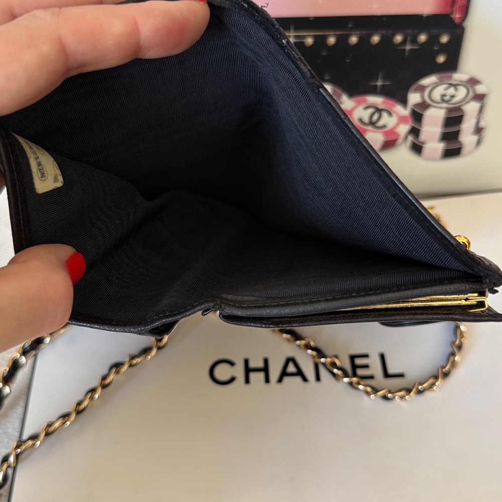 CHANEL Black Quilted Leather Bag with Gold Chain - Picture 13 of 16